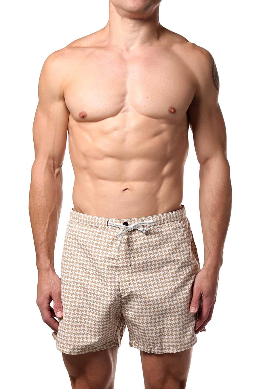 Baskit Brown Houndstooth Board Short