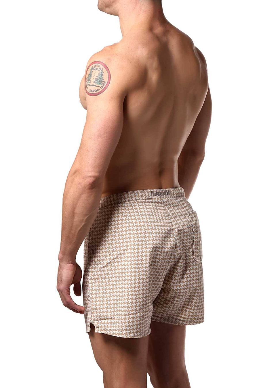 Baskit Brown Houndstooth Board Short