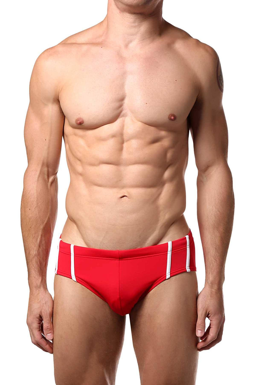 Baskit Race-Car-Red Contrast Swim Bikini