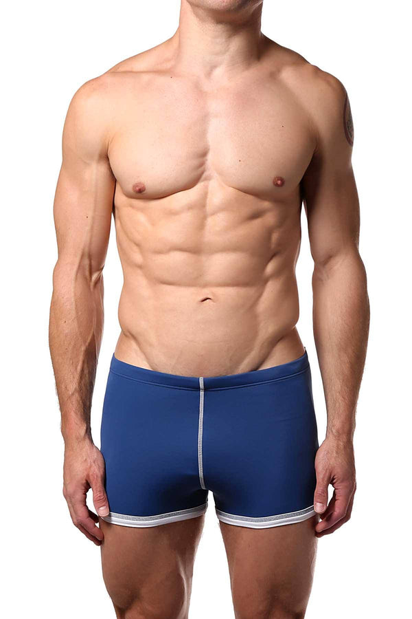 Baskit Riviera-Blue Box-Cut Swim Trunk