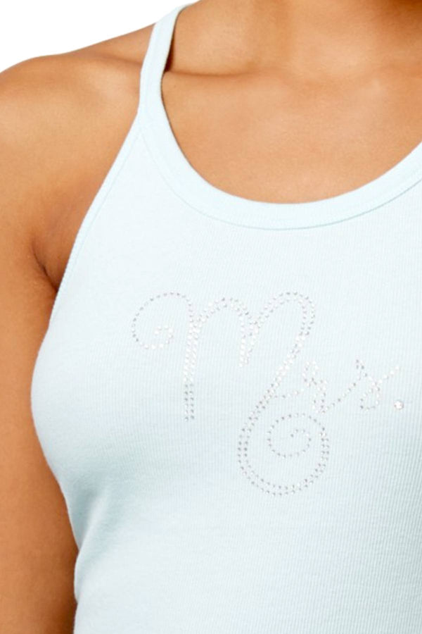 Betsey Johnson Blue Rib/Lace MRS Bridal Tank Top