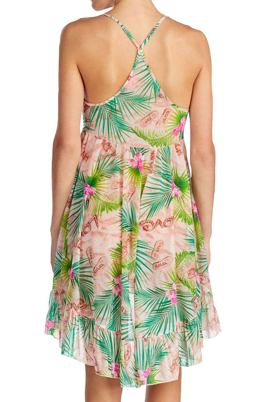 Betsey Johnson Tropical-Print Chiffon Ruffled Nightgown
