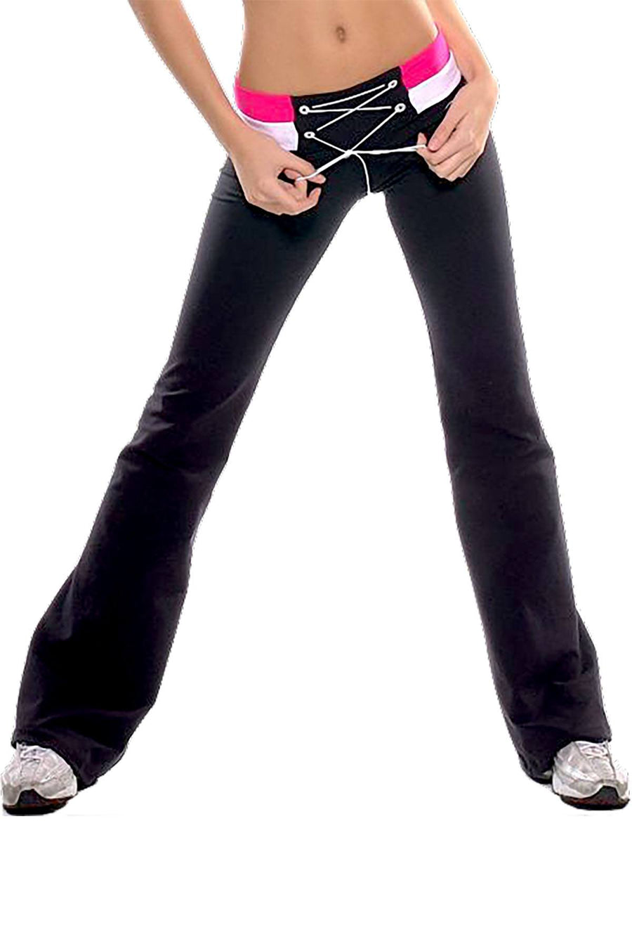 Bia Brazil Black/Pink Bungee-Cord Fitness Pant