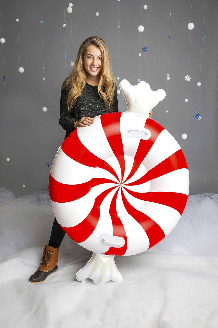 BigMouth Inc. Red/White Peppermint-Twist Big Snow Tube