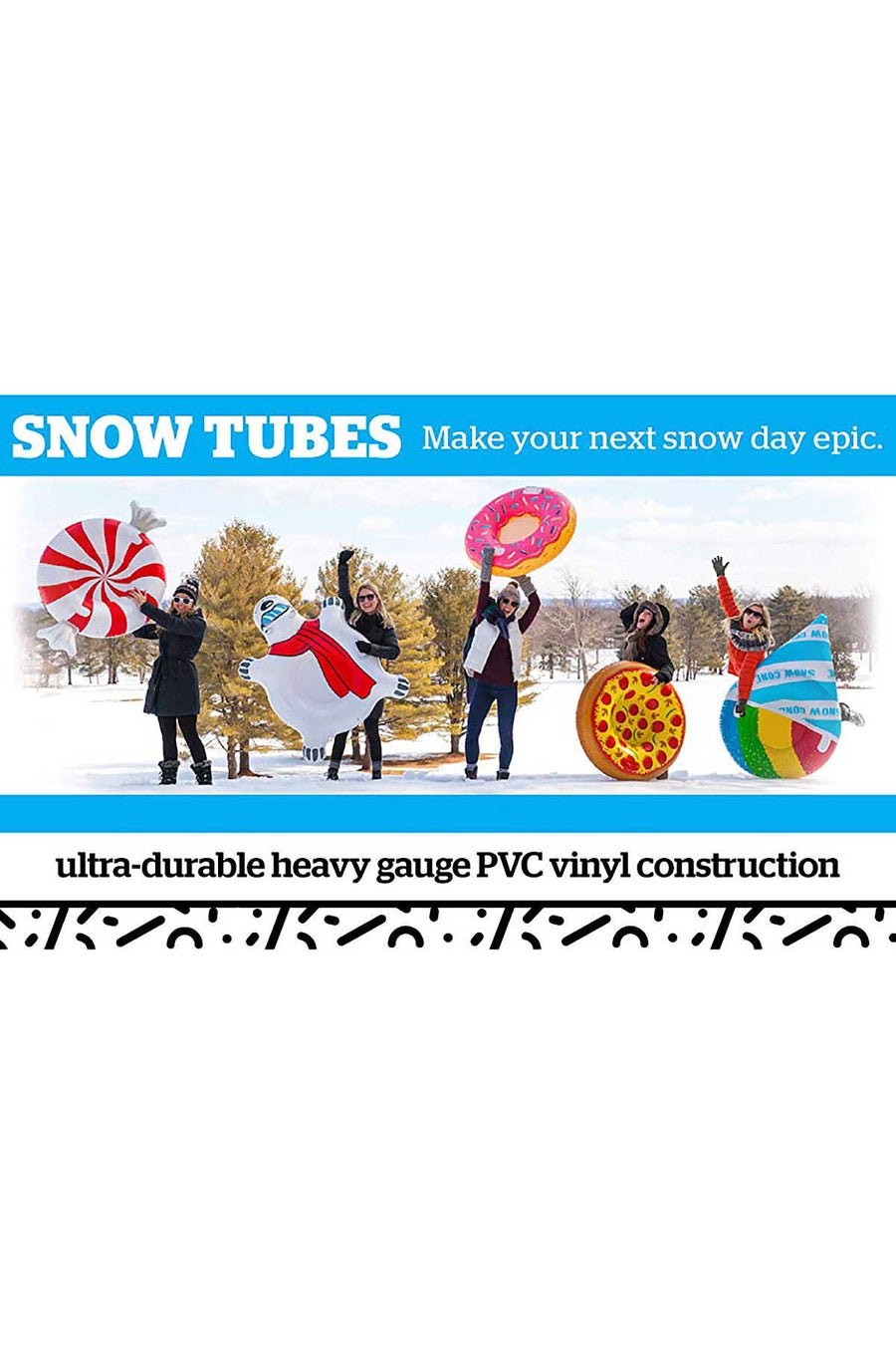 BigMouth Inc. Red/White Peppermint-Twist Big Snow Tube