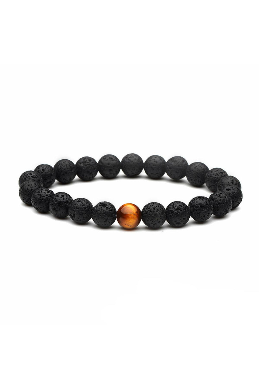 Black Lava-Stone Manipura-Chakra Beaded Healing Bracelet
