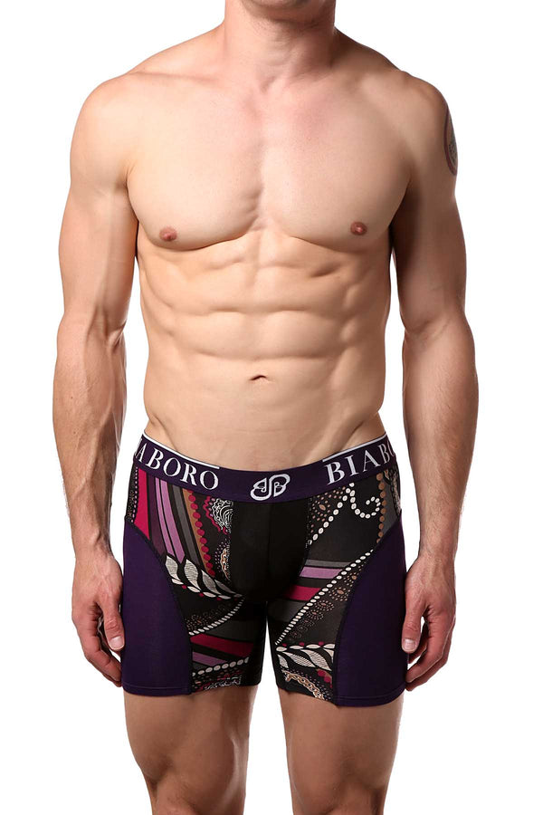 Black & Purple Bamboo Boxer