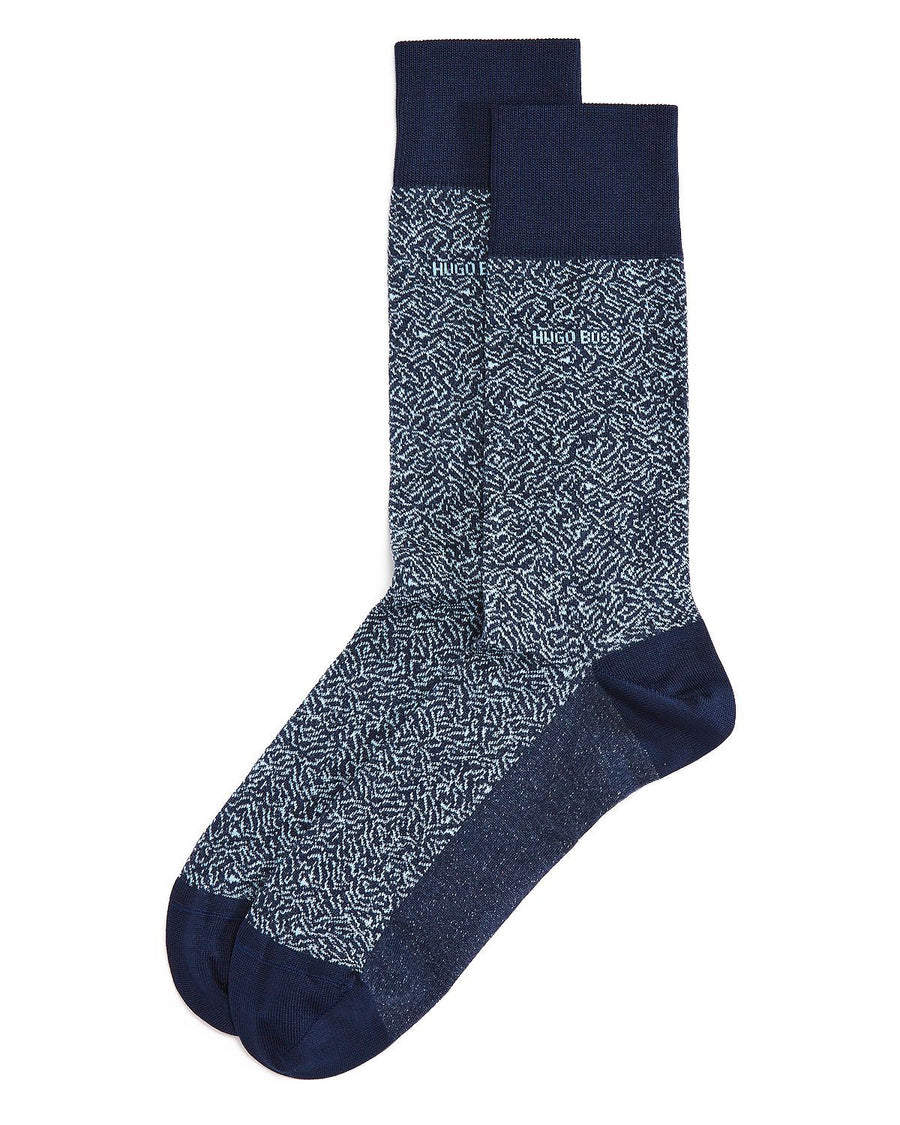 Boss Abstract Pattern Socks Navy