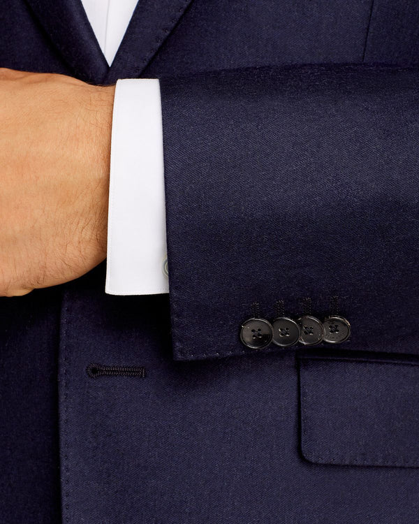 Boss Huge Flannel Slim Fit Suit Jacket Navy