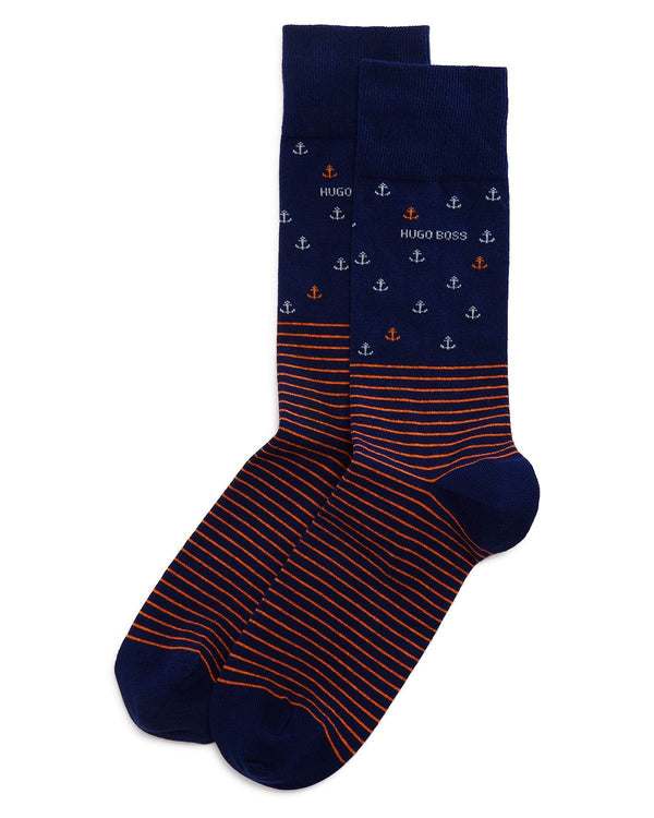 Boss Nautical Anchor Socks Blue