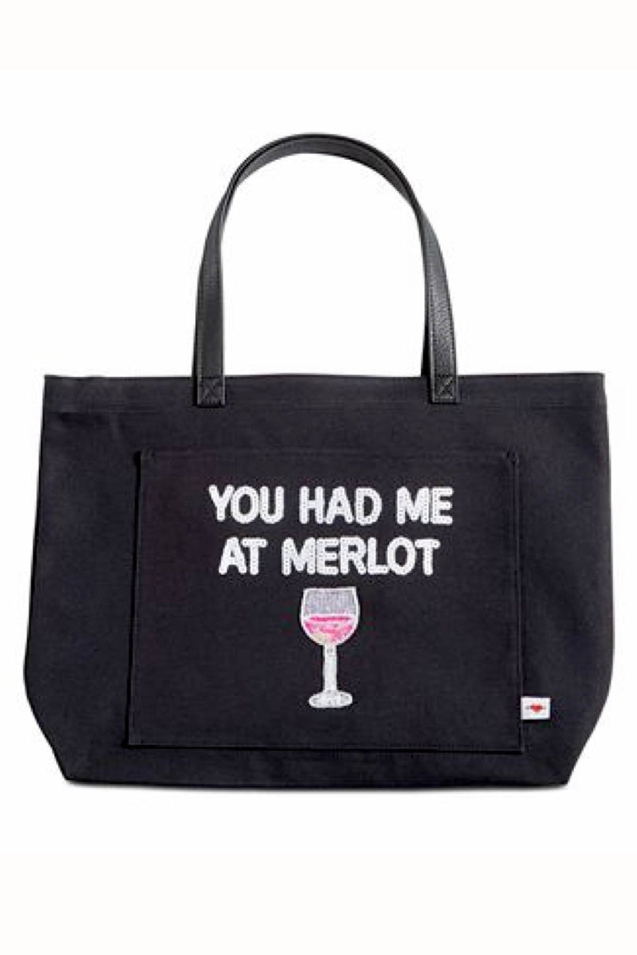 Bow & Drape Black XL Merlot Tote
