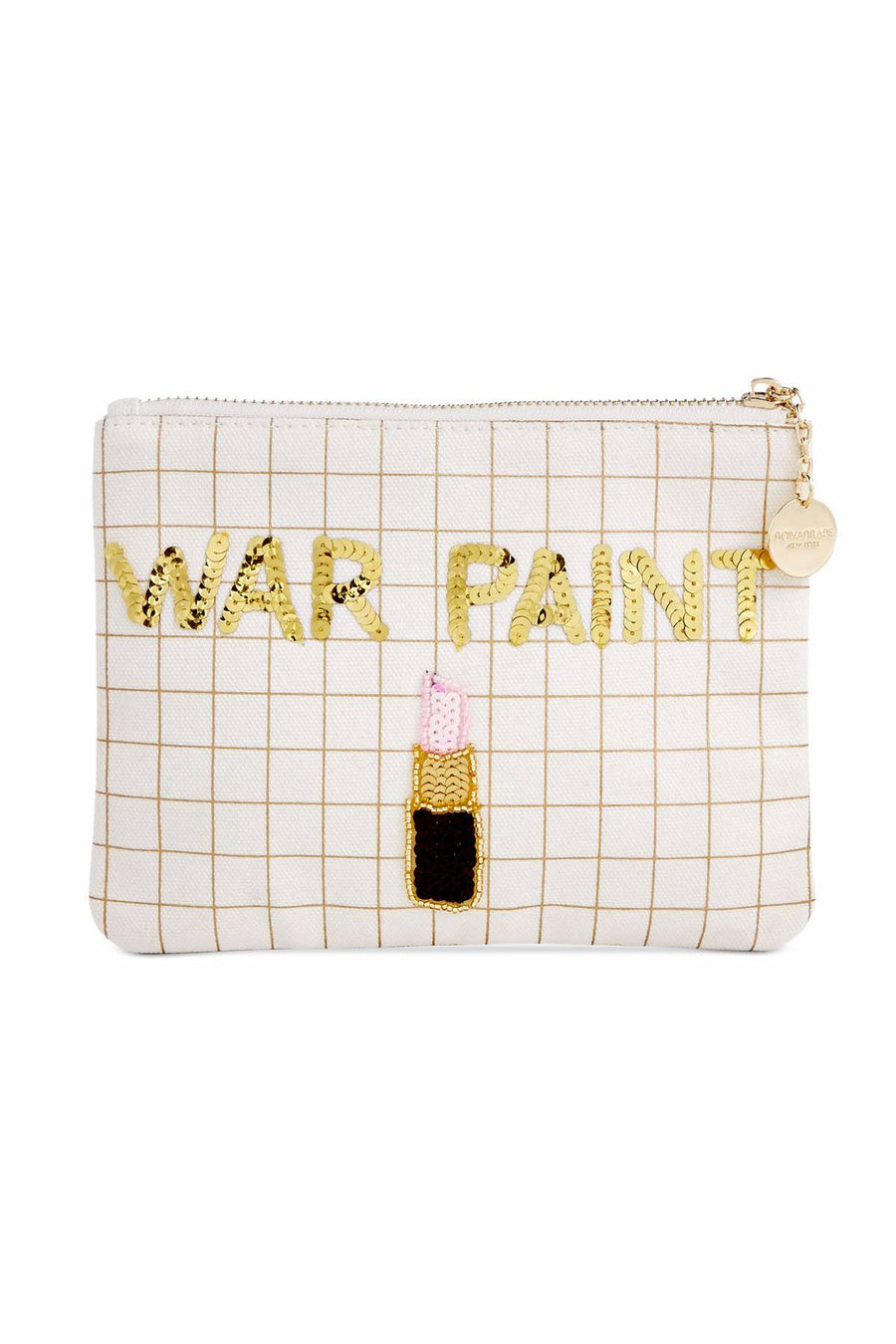 Bow & Drape Metallic-Grid War-Paint Pouch