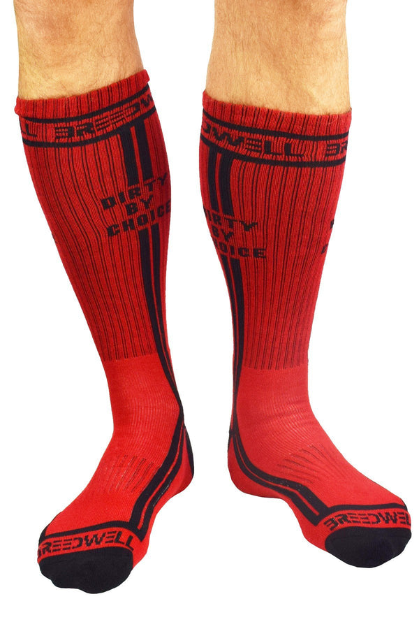 Breedwell Red 'Dirty by Choice' Socks