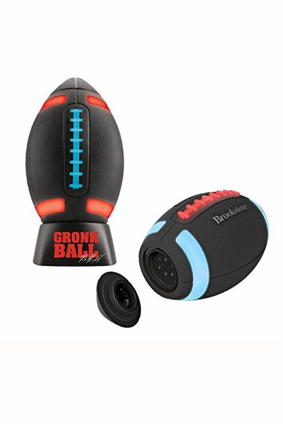 Brookstone Multi-Color Rechargable Light-Up Gronkball Football Bluetooth Speaker