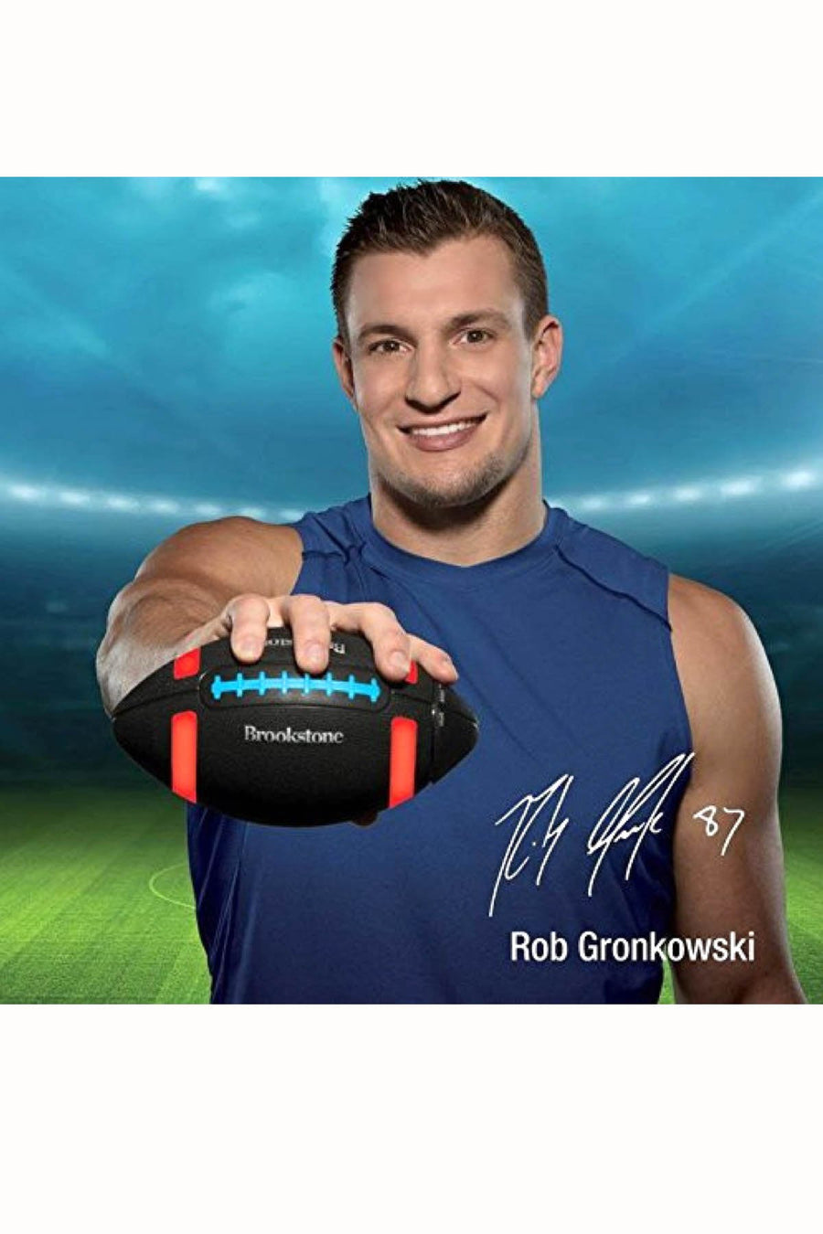 Brookstone Multi-Color Rechargable Light-Up Gronkball Football Bluetooth Speaker