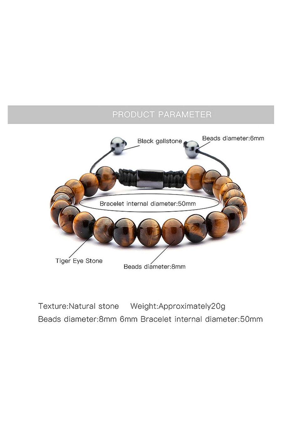 Brown Tiger's Eye Adjustable Protection Healing Bracelet