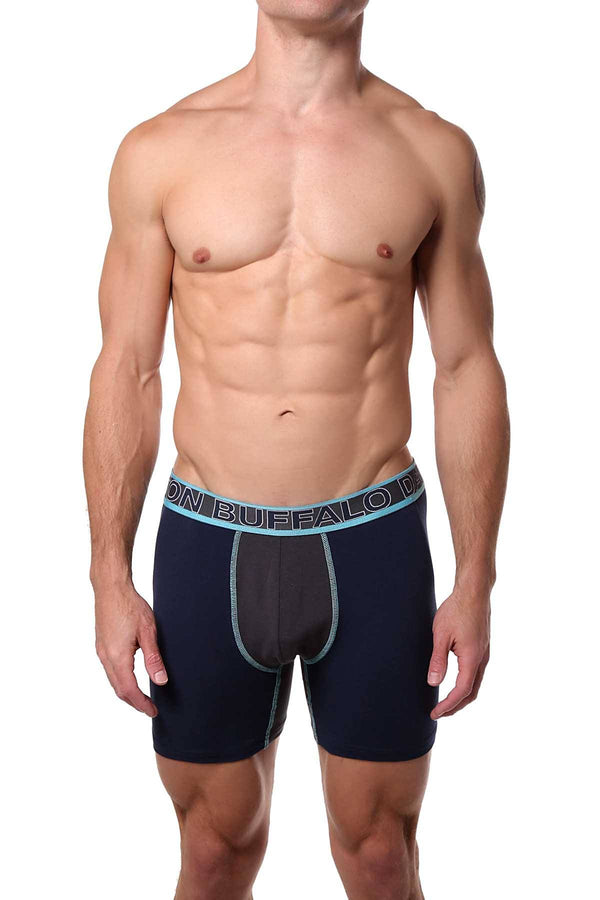 Buffalo by David Bitton Blue/Grey Contrast-Trim Boxer Brief