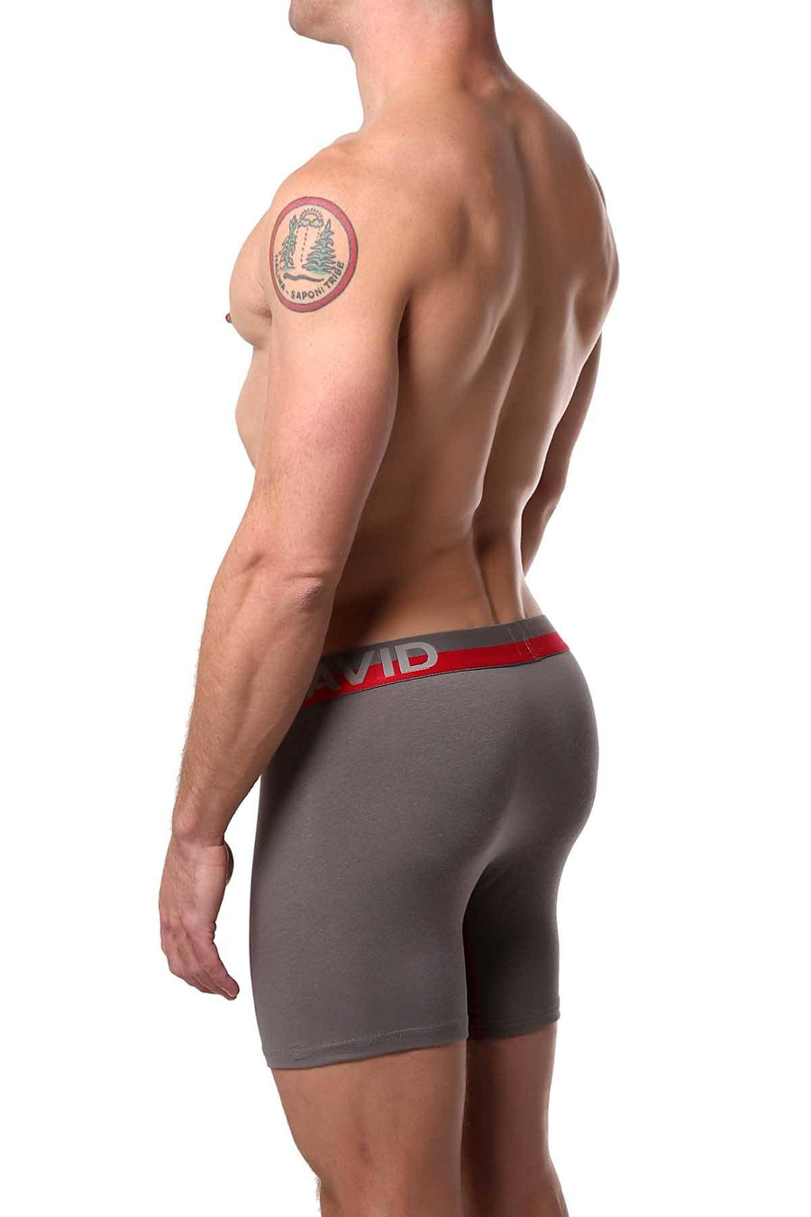 Buffalo by David Bitton Gray/Red Contrast-Trim Boxer Brief