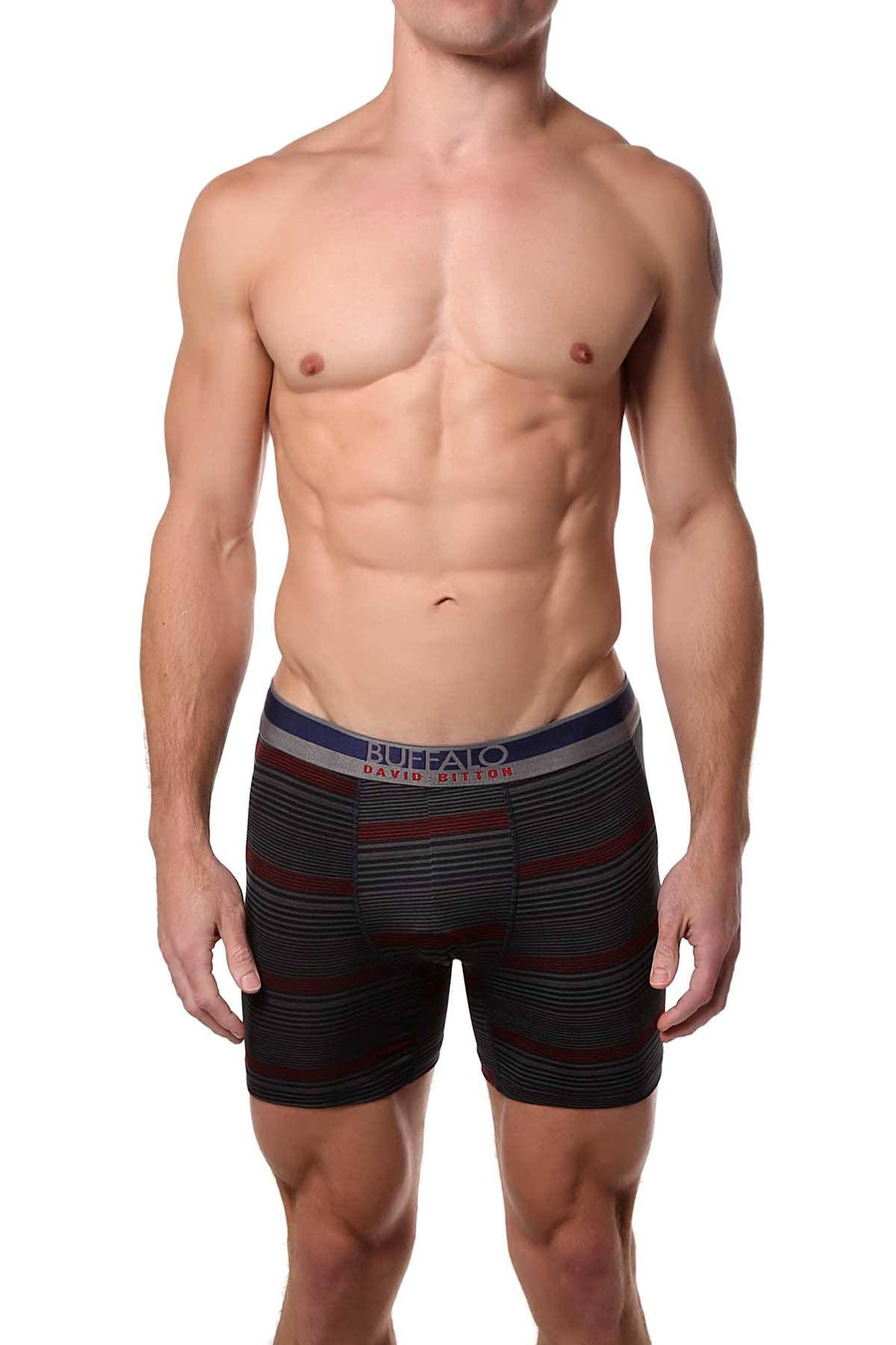 Buffalo by David Bitton Navy/Red Tight Multi Stripe Boxer Brief