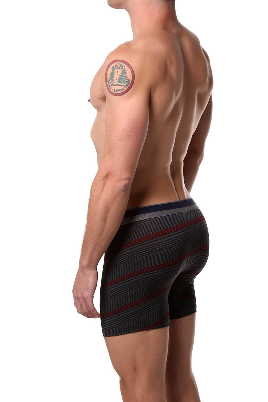 Buffalo by David Bitton Navy/Red Tight Multi Stripe Boxer Brief
