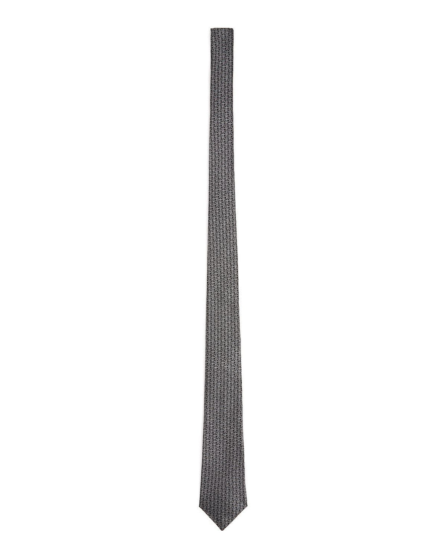 Burberry Manston Micro-monogram Silk Skinny Tie Gray