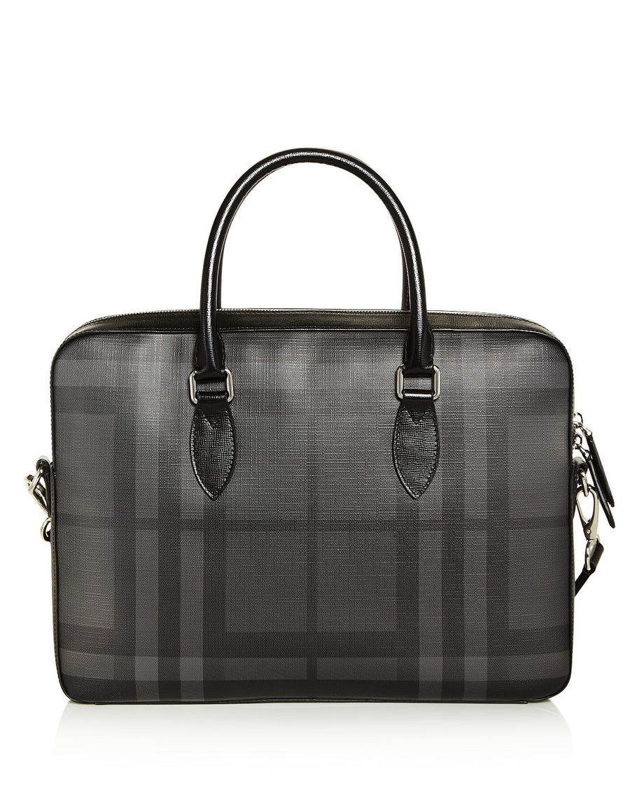 Burberry Smoke Check Hambleton Briefcase Charcoal/Black