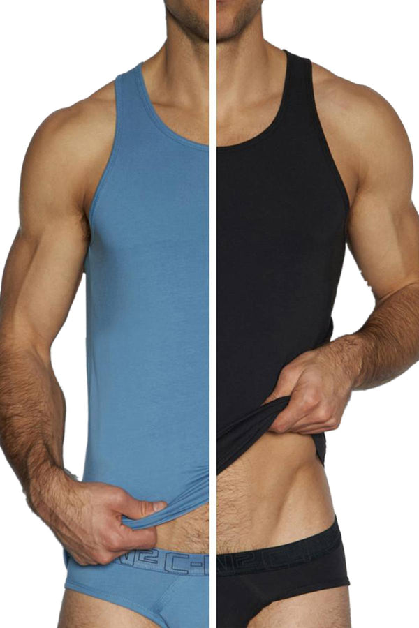C-IN2 70's-Blue/Black Stretch Tank 2-Pack