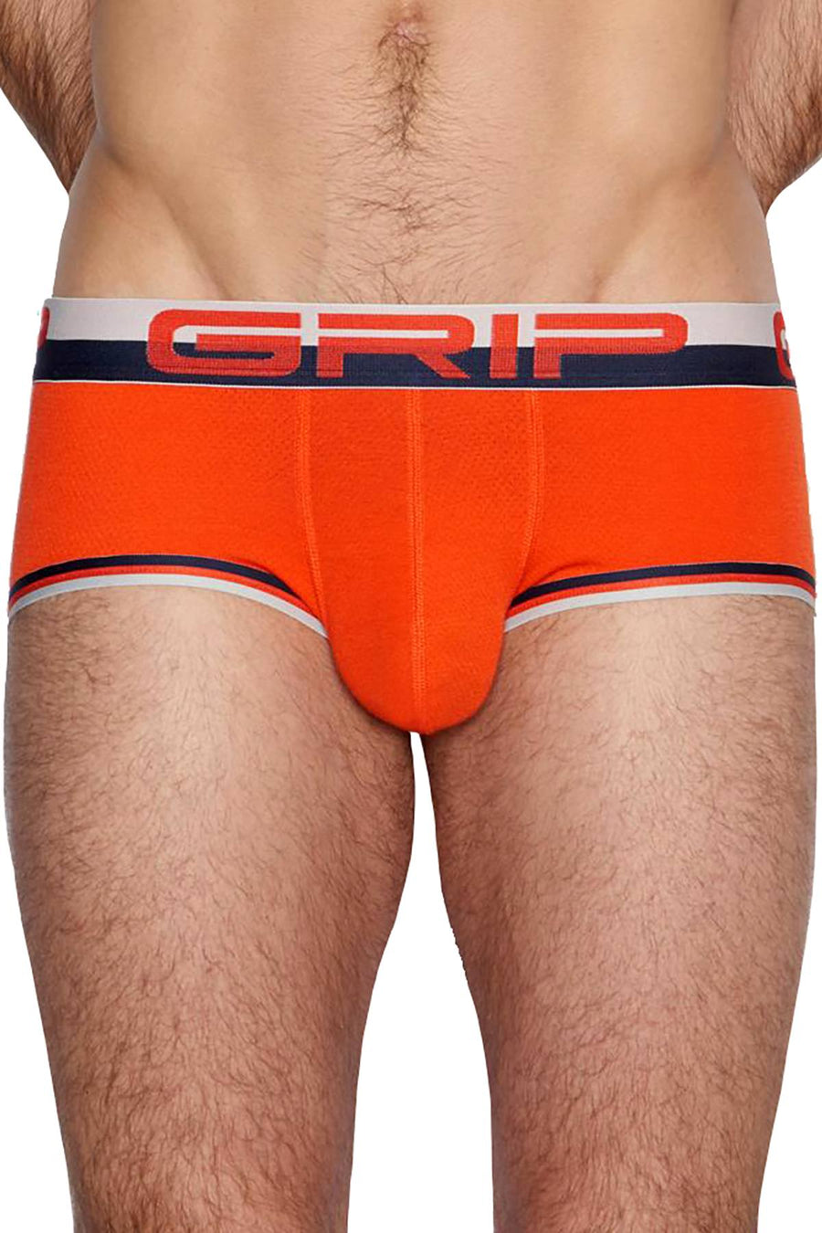 C-IN2 F Train Orange Mid-Rise Grip Mesh Punt Brief