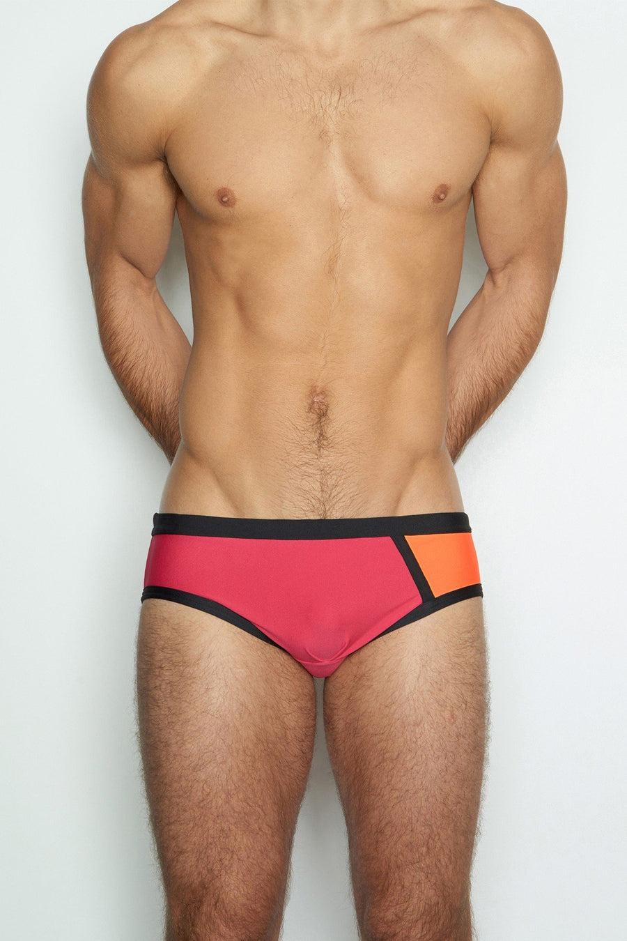 C-IN2 Neon-Petal Graffiti No-Show Low-Rise Brazilian Swim Brief
