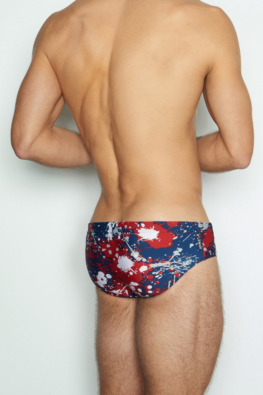 C-IN2 Splatter-Printed No-Show Low-Rise Brazilian Swim Brief
