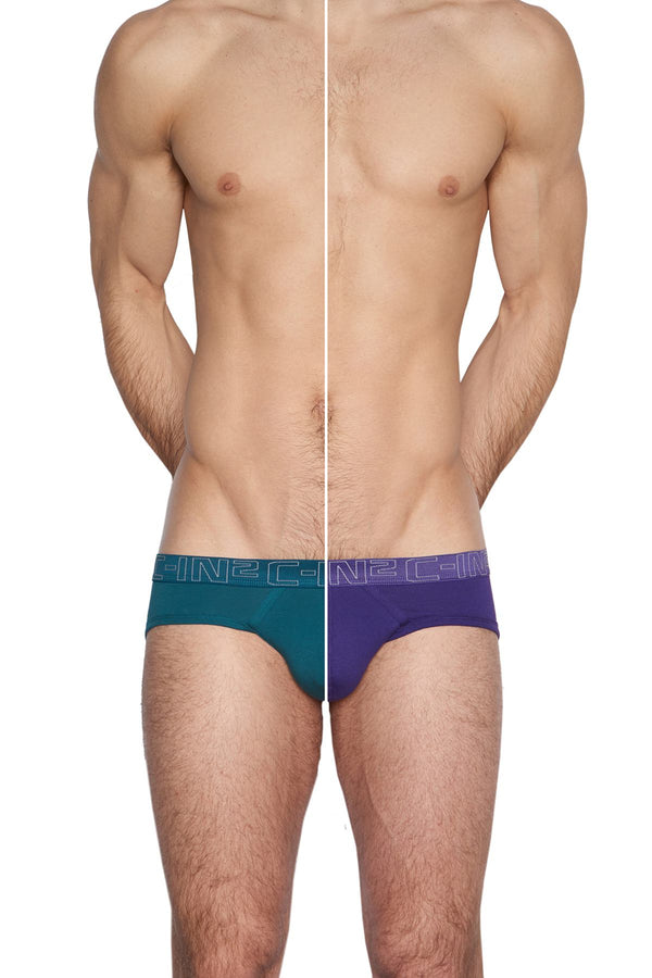 C-IN2 Tanager-Teal/Purple-Label Low Rise Brief 2-Pack