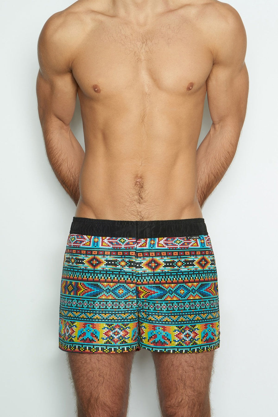 C-IN2 Tribal-Beads Printed Woven Swim Short