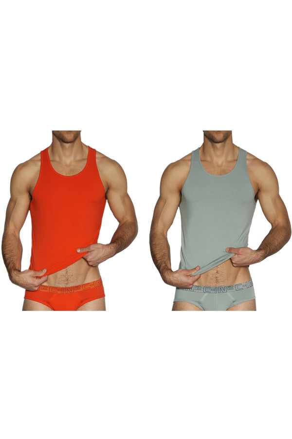 C-IN2 Wild-Fire/Chain-Grey Stretch Tank 2-Pack