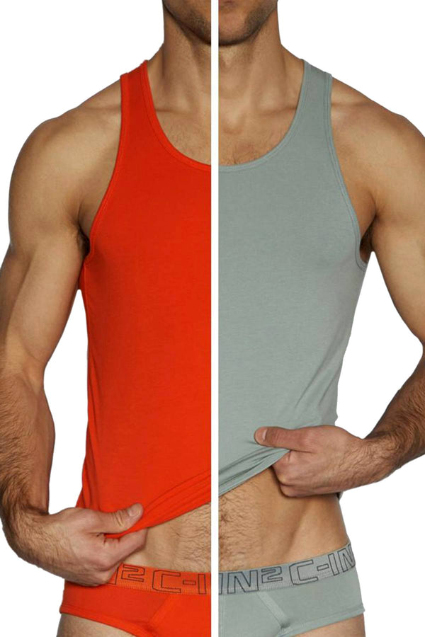 C-IN2 Wild-Fire/Chain-Grey Stretch Tank 2-Pack