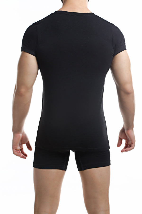 C4M Black V Neck Shirt