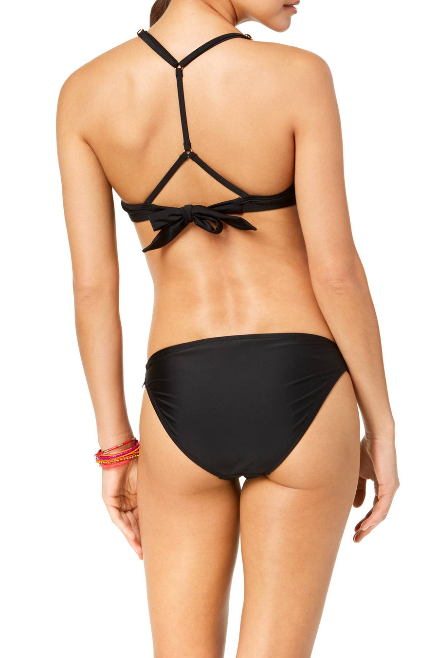 California Waves Crochet Trim Hipster Bikini Bottom in Black