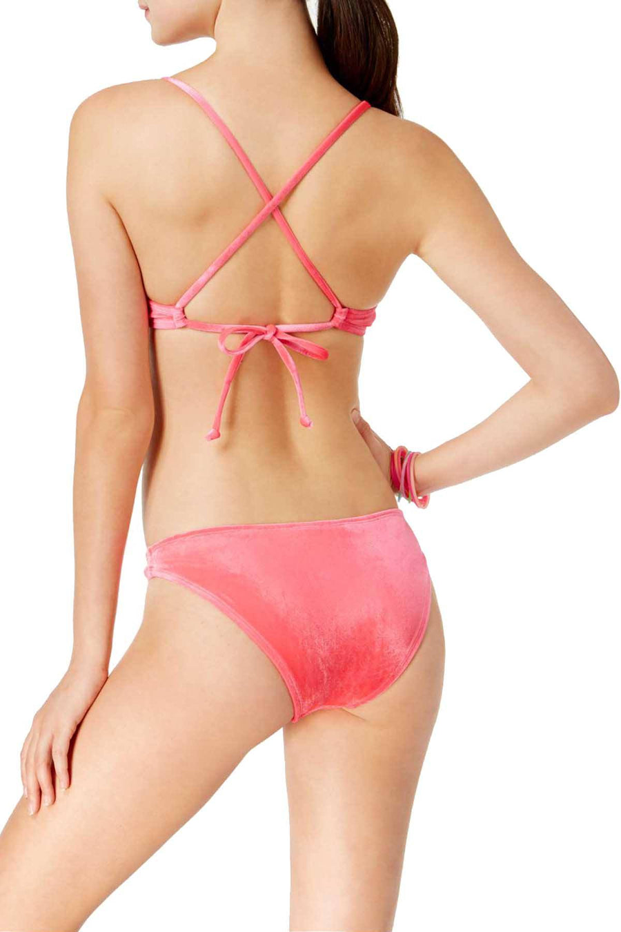 California Waves Pink Velvet Hipster Bikini Bottom