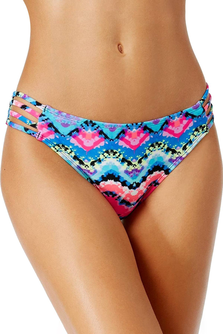 California Waves Rainbow Radio Strappy Bikini Bottom