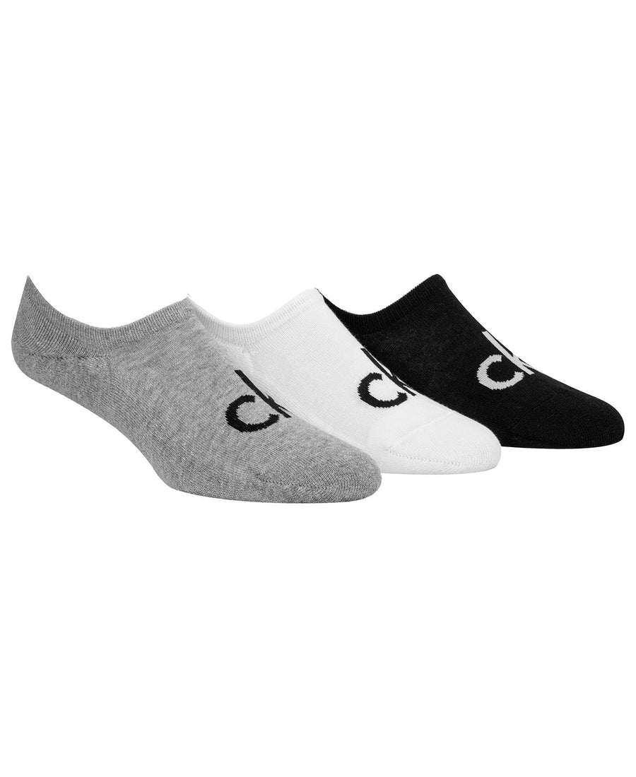 Calvin Klein 3-pk. Cushioned Logo Liner Socks Grey Heather/white/black