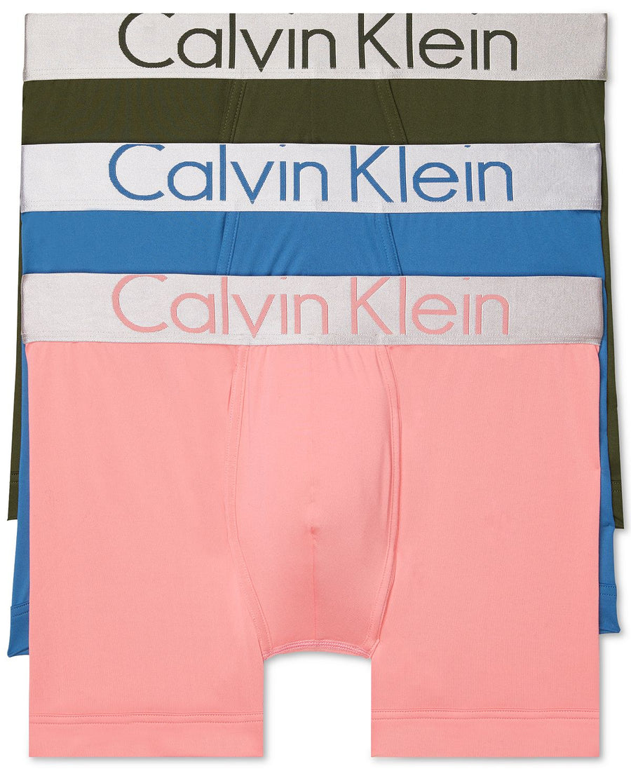 Calvin Klein 3-pk. Steel Waistband Boxer Briefs Green/Blue/Pink