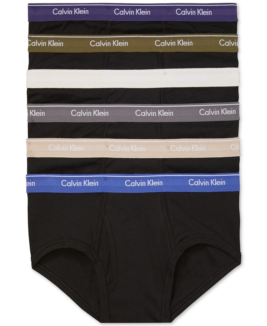 Calvin Klein 6-pk. Cotton Classic Briefs Black W/ Multicolor Waistband