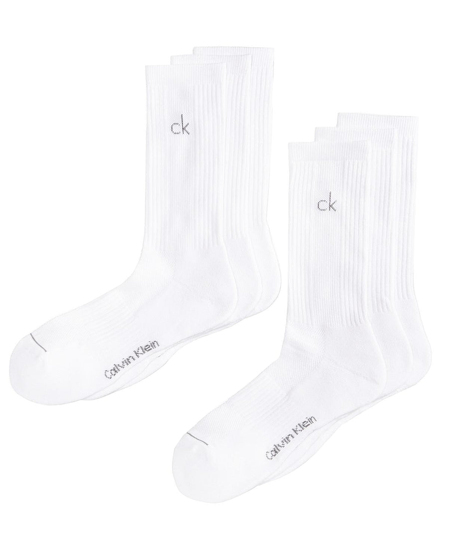 Calvin Klein Athletic Performance Crew Socks 6-pack White