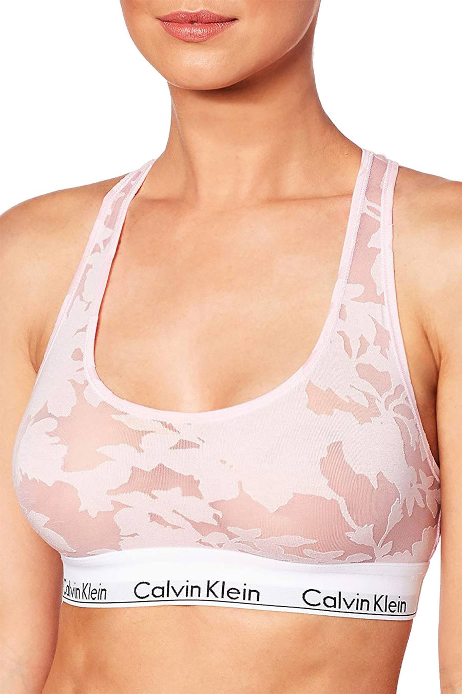 Calvin Klein Aurelie Floral Burnout Modern Printed Unlined Modal Blend Bralette