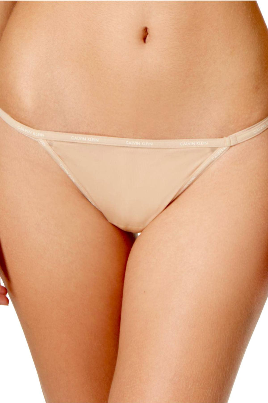 Calvin Klein Bare-Nude Sheer Marquisette Smooth String-Thong