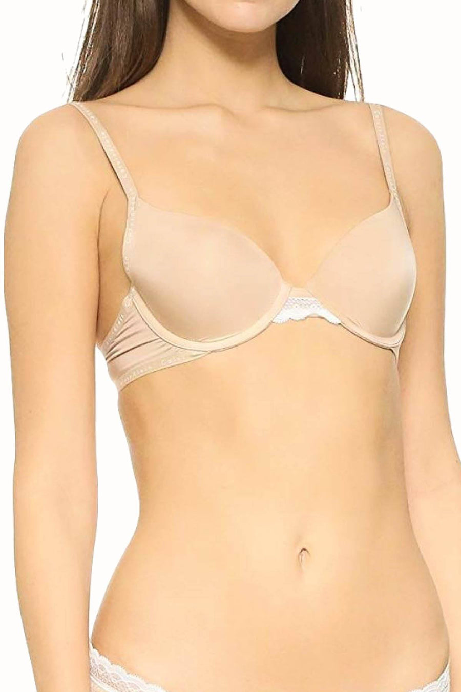 Calvin Klein Bare-Nude Signature Lace-Trim Demi Bra