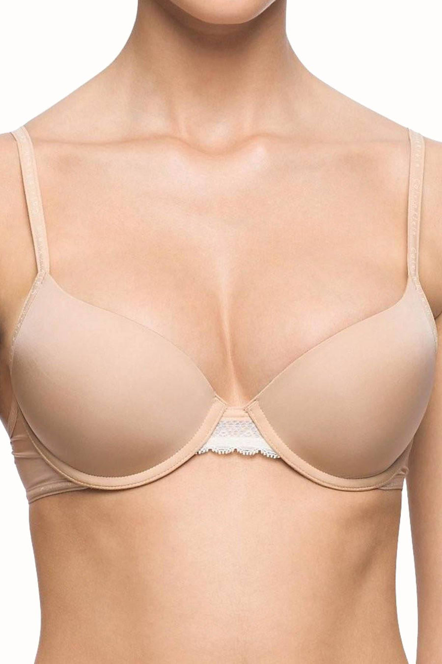 Calvin Klein Bare-Nude Signature Lace-Trim Demi Bra