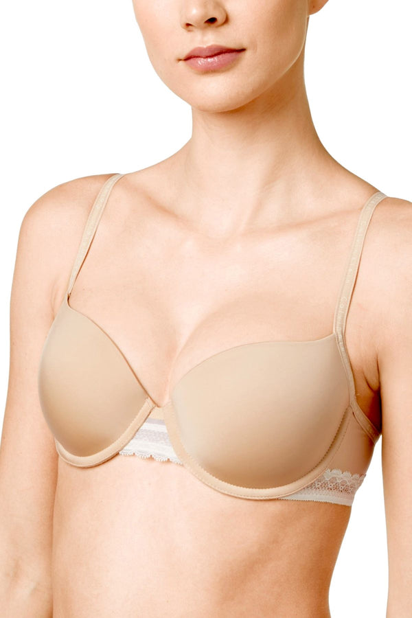 Calvin Klein Bare-Nude Signature Lace-Trim Demi Bra