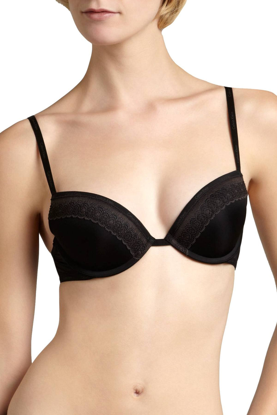 Calvin Klein Black/Black Perfectly-Fit Signature Push-Up Bra