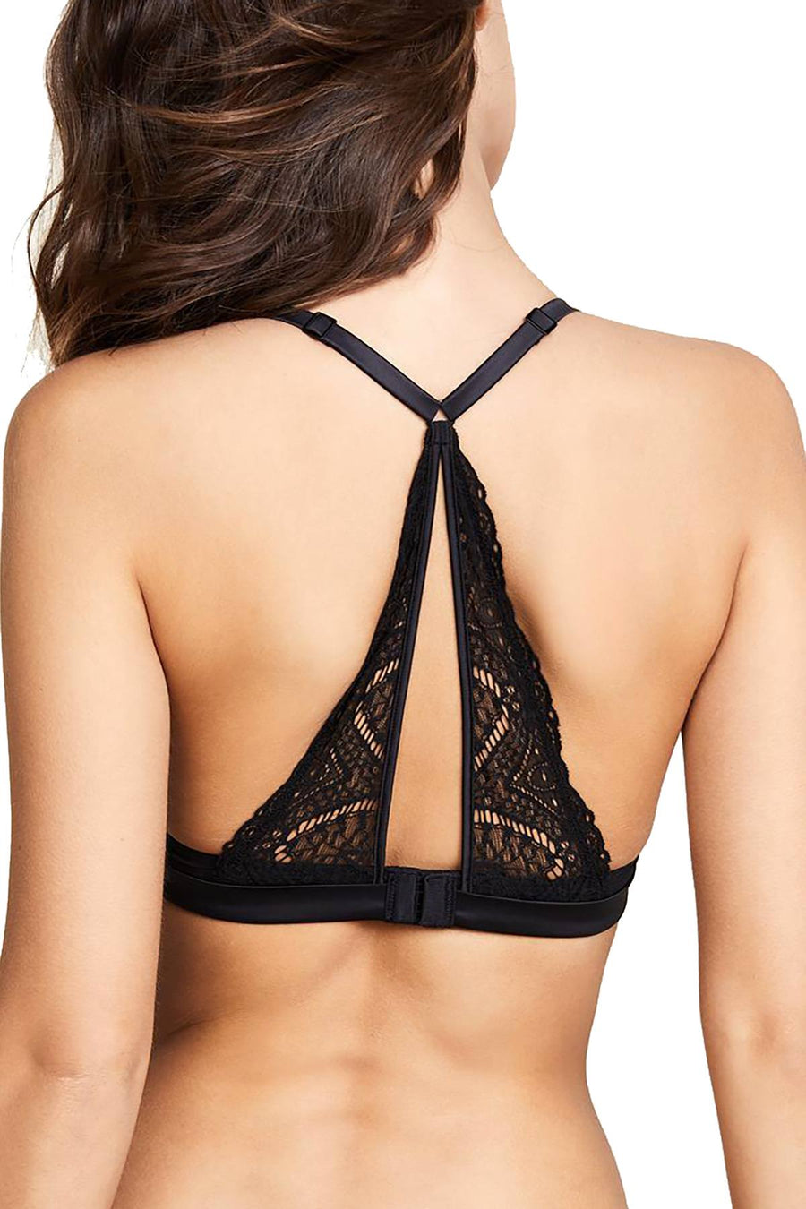 Calvin Klein Black Label Audacious Push Up Plunge Racerback Bra in Black
