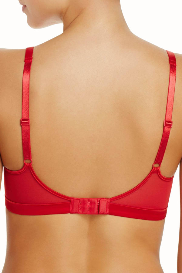 Calvin Klein Black Label Audacious Unlined Lace/Satin Bralette in Empower Red